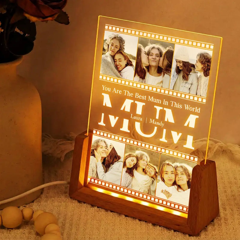 Gift For Mother, Gift For Grandma, Gift For Women, Love - Custom Photo You Are The Best Mom In This World - Personalized Night Light