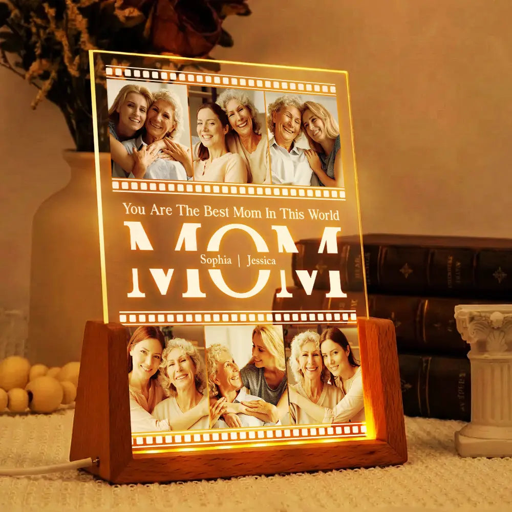 Gift For Mother, Gift For Grandma, Gift For Women, Love - Custom Photo You Are The Best Mom In This World - Personalized Night Light