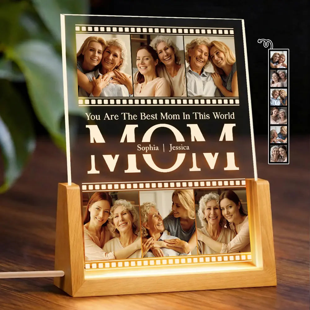 Gift For Mother, Gift For Grandma, Gift For Women, Love - Custom Photo You Are The Best Mom In This World - Personalized Night Light