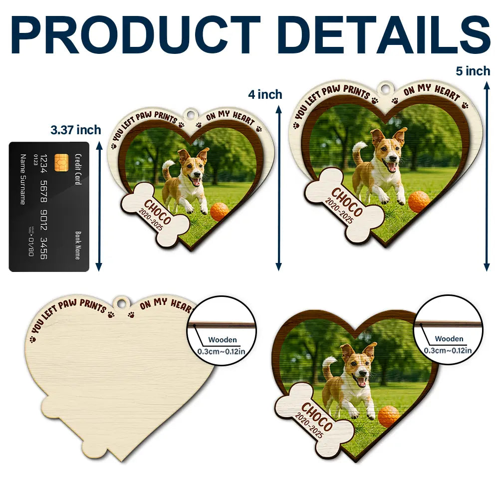 Pet Lovers, Sad, Christmas - Custom Photo You Live Forever In My Heart - Personalized 2-Layered Wooden Ornament