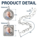 Memorial,Gift For Father,Gift For Yourself,Parents,Gift For Mother,Gift For Grandparents,Gift For Sibling - Custom Photo You Never Walk Alone Memorial - Personalized Charm Bracelet