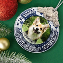 Sad, Christmas, Memorial, Dog Lovers -Custom Photo You Were Favorite Hello Memorial Pet - Personalized Glass Ornament With Silver Cap