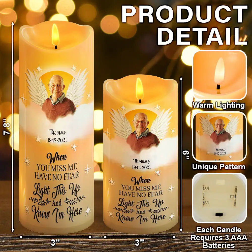Gift For Yourself,Gift For Women,Gift For Men,Dad'Daughters ,Memorial,'Sons,Gift For Father,Gift For Mother - Custom Photo You Were The Light Of Our Lives - Personalized Flameless LED Candle