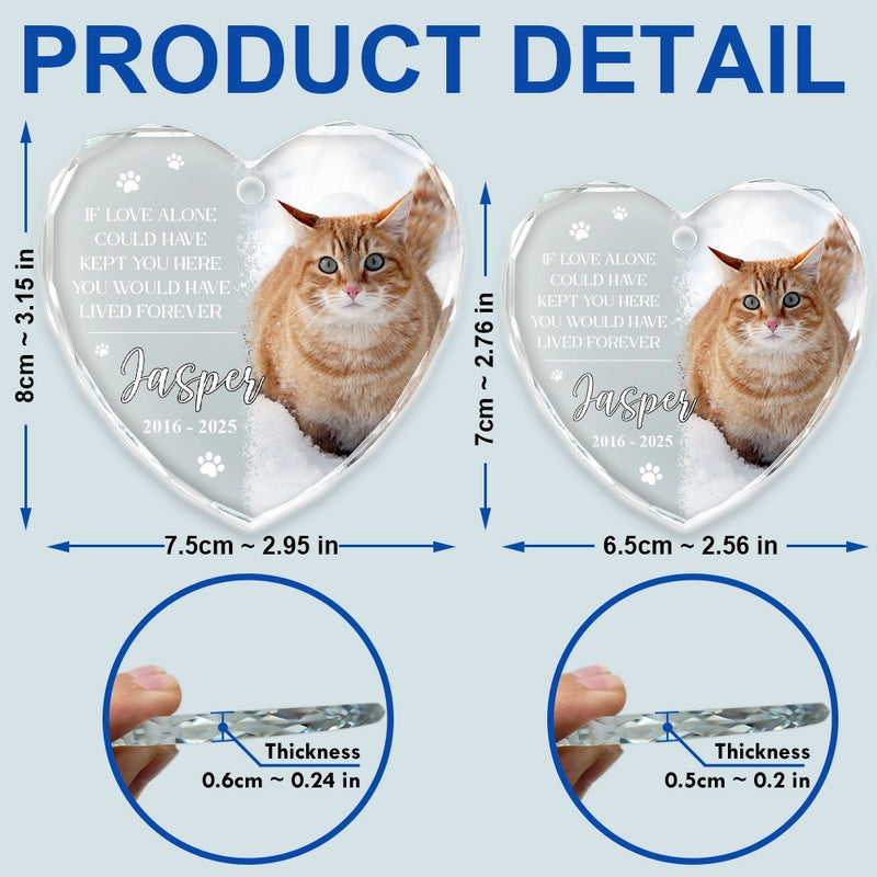 Christmas, Pet Lovers, Memorial, Custom Photo, Sad - Custom Photo You Would Have Lived Forever Pet Loss - Personalized Heart Shaped Glass Ornament