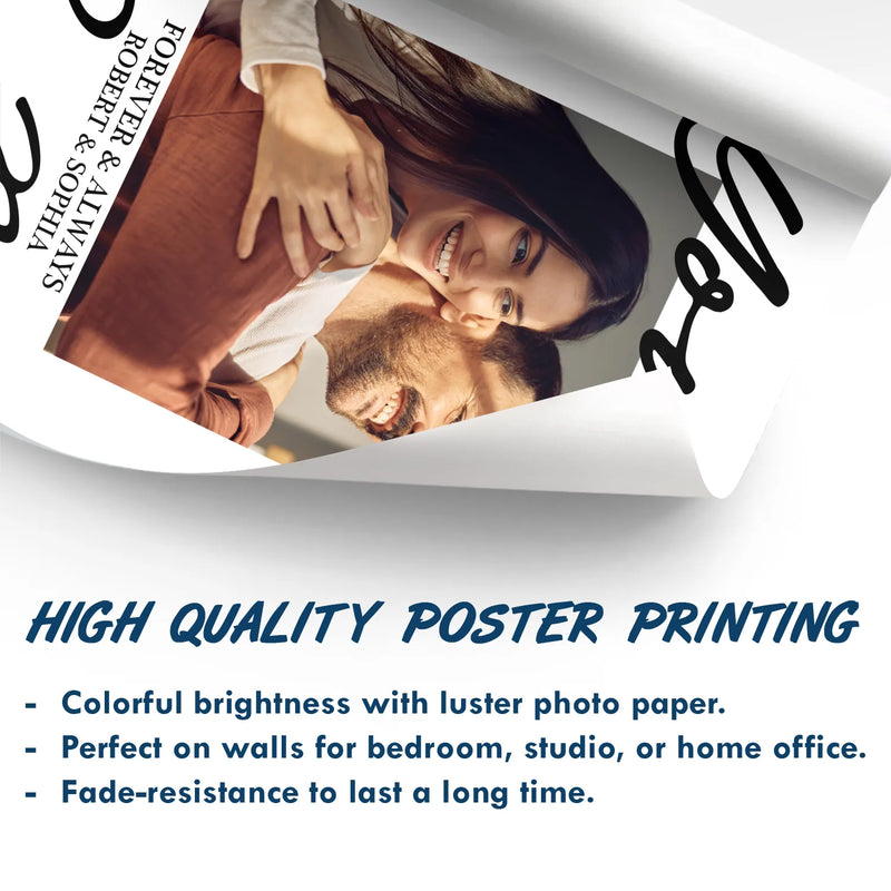 Gift For Couples,Gift For Husband,Old Couples,Gift For Wife,Gift For Boyfriend,Gift For Girlfriend,Love,Custom Photo - Custom Photo You & Me Forever & Always - Personalized Poster