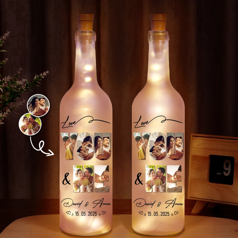 Custom Photo You & Me We Got This Couple - Personalized Bottle Light