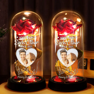 Gift For Couples, Gift For Husband, Gift For Wife, Gift For Boyfriend, Gift For Girlfriend, Love, Custom Photo - Custom Photo You & Me We Got This - Personalized Everlasting Rose Dome Lamp