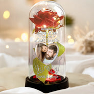 Gift For Couples, Gift For Husband, Gift For Wife, Gift For Boyfriend, Gift For Girlfriend, Love, Custom Photo - Custom Photo You & Me We Got This - Personalized Everlasting Rose Dome Lamp