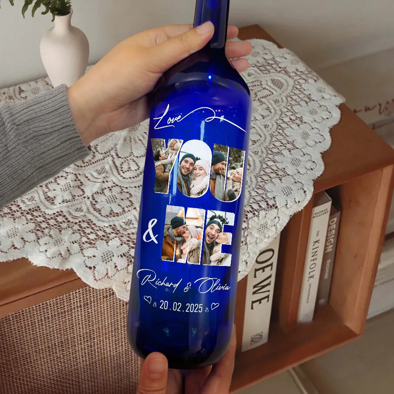 Custom Photo, Gift For Couples, Gift For Husband, Gift For Wife, Gift For Boyfriend, Gift For Girlfriend, Love - Custom Photo You & Me We Got This - Personalized Bottle Light