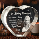 Memorial,Family,Parents,Gift For Grandparents,Custom Photo,Sad - Custom Photo Your Life Was A Blessing Memorial - Personalized Crystal Heart