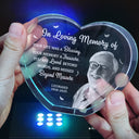 Memorial,Family,Parents,Gift For Grandparents,Custom Photo,Sad - Custom Photo Your Life Was A Blessing Memorial - Personalized Crystal Heart