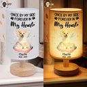 Dog Lovers,Cat Lovers,Pet Lovers,Memorial,Sad - Custom Photo Your Light Will Always Shine In My Heart Dog Cat Memorial - Personalized Fabric Lamp