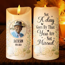 Memorial, Family - Custom Photo Your Light Will Always Shine In Our Hearts Memorial - Personalized Flameless LED Candle