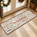 Sentimental,Christmas,Family,Custom Text - Custom Family Names Christmas - Personalized Runner Rug