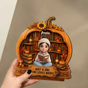 Art Design,Cozy,Reading,Gift For Yourself,Photo - 3D Reading Woman & Man - Custom Photo 3D Book Lover Just A Girl Who Loves Books Pumpkin - Personalized Custom Shaped Wooden Plaque