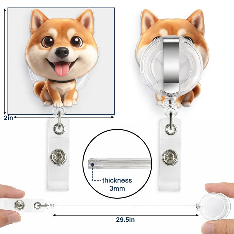 Top Market,Adorable,Art Design,Pet Lovers,Photo - 3D Chibi Adorable Pet - Custom Photo 3D Chibi Pet Dog Cat Adorable - Personalized Badge Reel