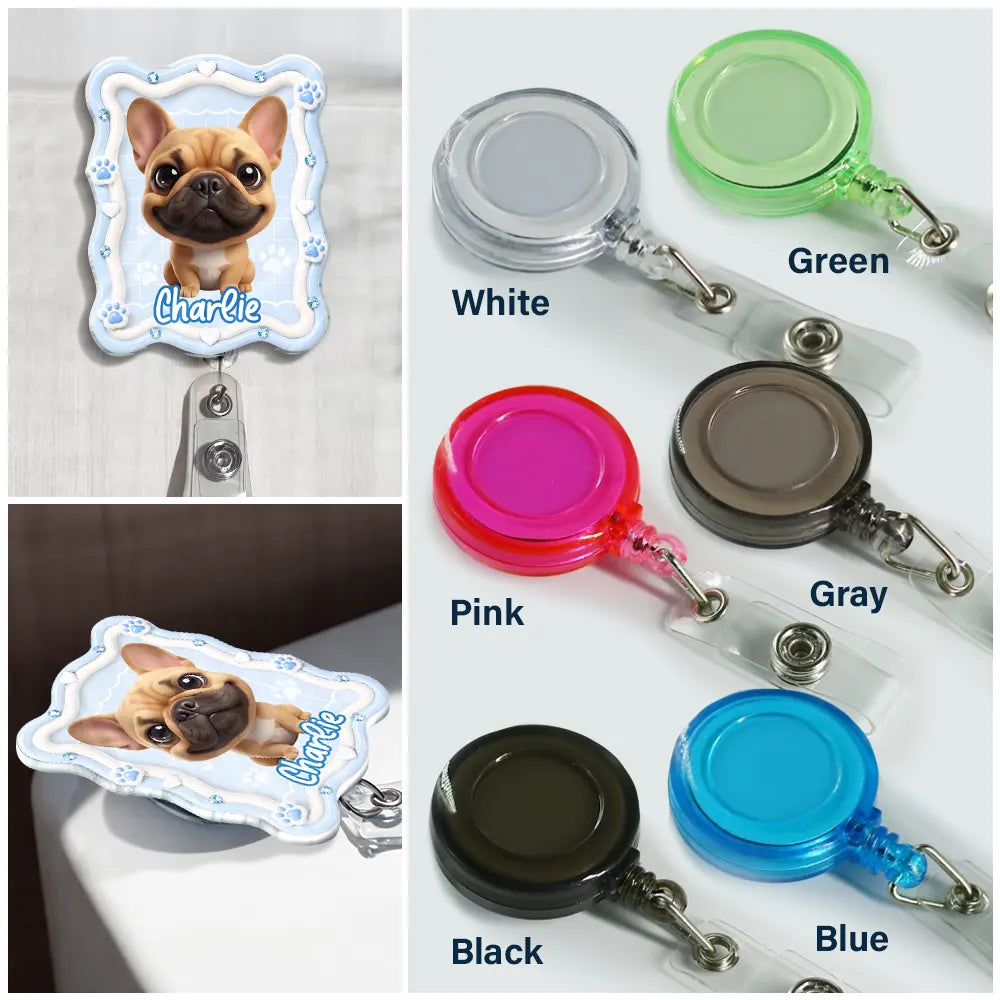 Adorable,Art Design,Pet Lovers,Photo - 3D Chibi Adorable Pet - Custom Photo 3D Chibi Pet Dog Cat Portrait - Personalized Badge Reel