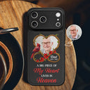 Memorial,Gift For Yourself,Gift For Men,Gift For Women,Sad,Non-Eng,Photo,Vector - Custom Photo A Big Piece Of My Heart Lives In Heaven - Personalized Leather Phone Case