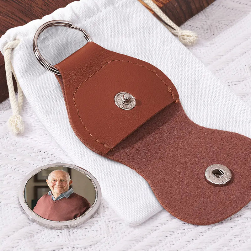 Photo personnalisée Un petit câlin du ciel - Pochette en cuir personnalisée