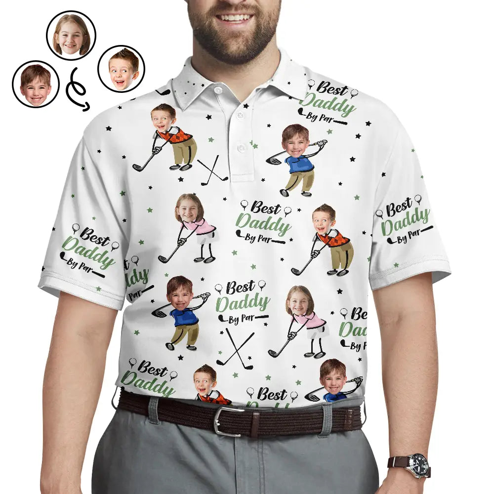 Custom Photo Best Dad Papa By Par - Personalized Polo Shirt