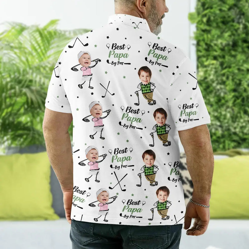 Custom Photo Best Dad Papa By Par - Personalized Polo Shirt