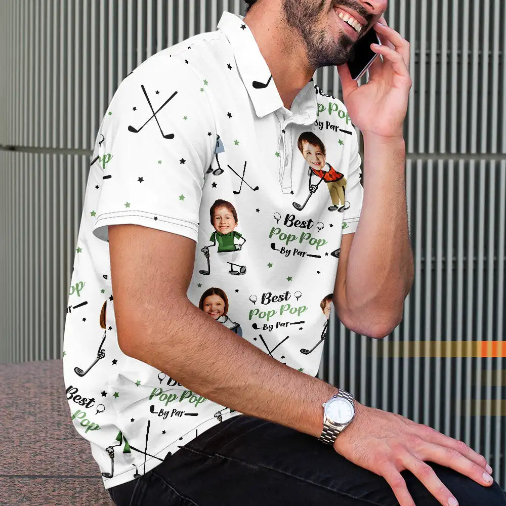 Custom Photo Best Dad Papa By Par - Personalized Polo Shirt