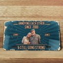 Art Design,Wedding Anniversary,Humorous,Old Couples,Gift For Couples,Photo - Caricature - Remove BG - Custom Photo Caricature Vintage Annoying Each Other - Personalized License Plate