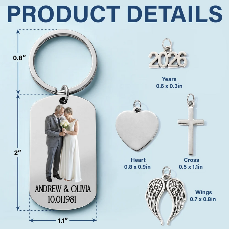 Gift For Couples, Married Couple, Custom Photo, Romantic, Remove BG Photo - Custom Photo Couples Wedding Engaged Bachelor Party - Personalized Stainless Steel Keychain