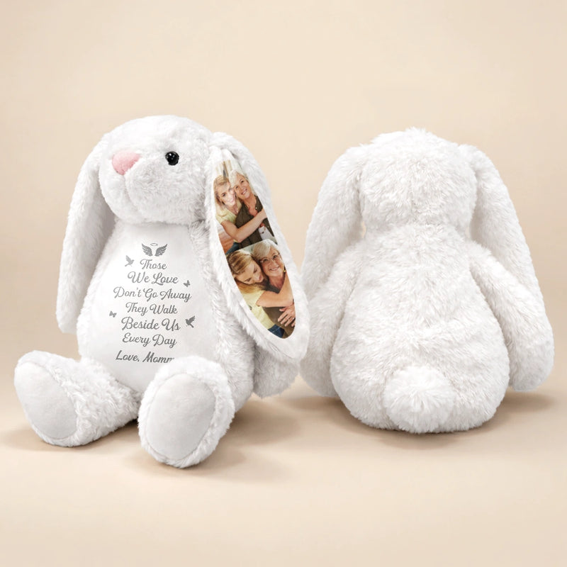 Art Design,Sentimental,Gift For Kids,Memorial,Photo Collage - Custom Photo Cuddle From Heaven Memorial Keepsake - Personalized Soft Toy Bunny