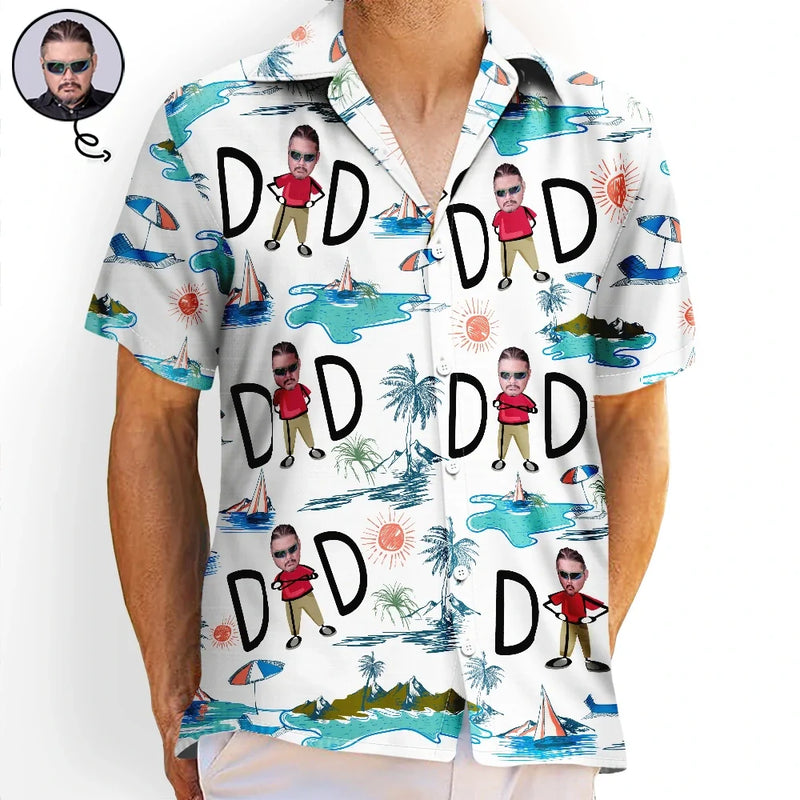Custom Photo Dad Stance - Personalized Hawaiian Shirt