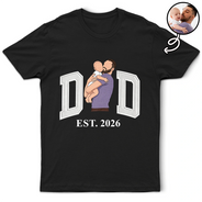 Custom Photo,Gift For Father,Happy,Non-Eng,Photo - Faceless Portrait - Custom Photo Faceless Portrait Dad Grandpa Est - Personalized T Shirt