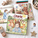 Custom Photo Kid's Adventure Little Animal Parade Colored Sketch - Personalized Story Picture Book