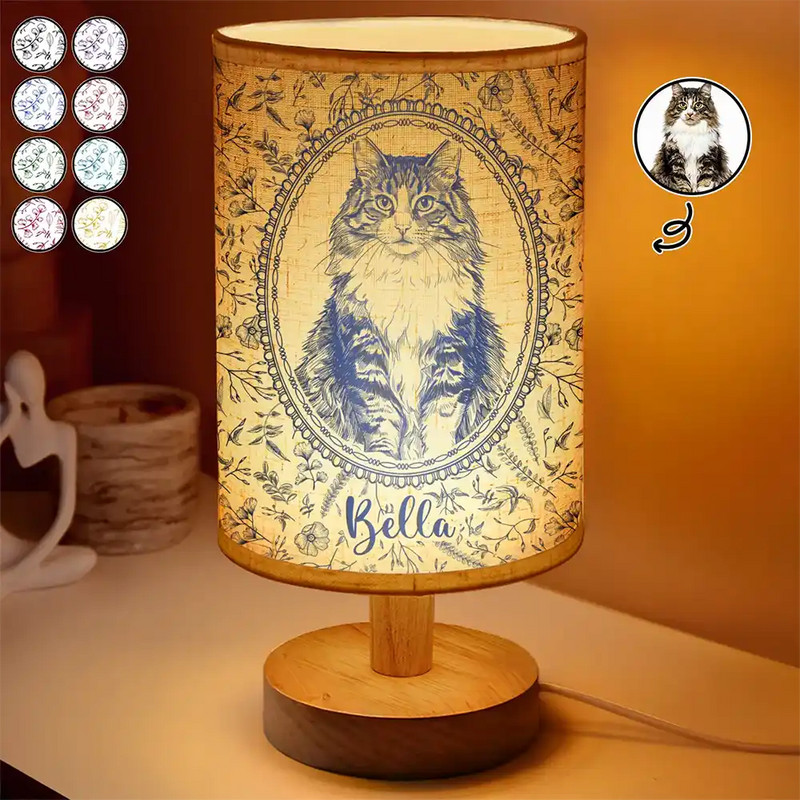 Art Design,Pet Memorial,Cozy,Pet Lovers,Memorial,Photo - Pencil Sketch - Remove BG - Custom Photo Pencil Sketch Dog Cat Pet Portrait Toile Remembrance - Personalized Fabric Lamp