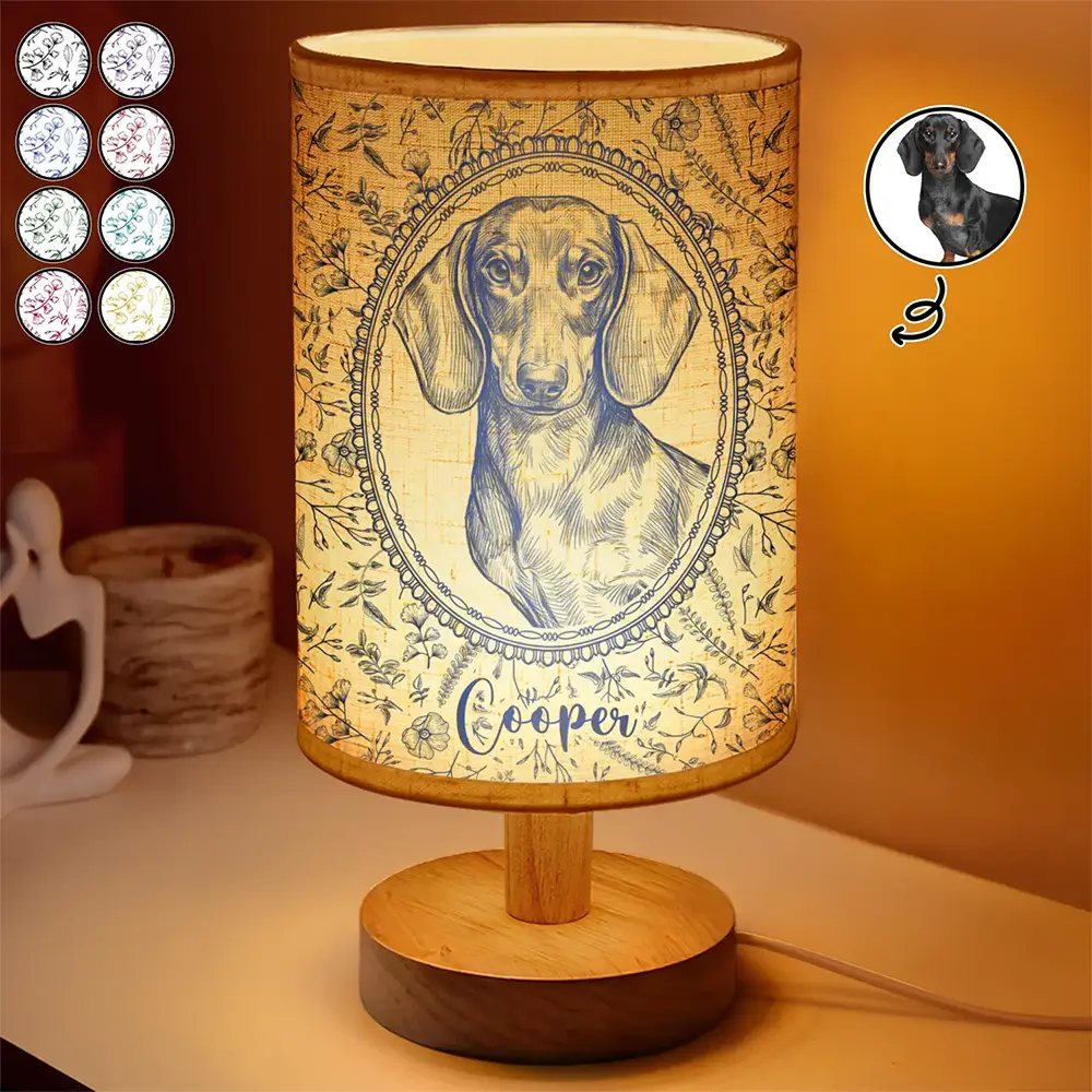 Art Design,Pet Memorial,Cozy,Pet Lovers,Memorial,Photo - Pencil Sketch - Remove BG - Custom Photo Pencil Sketch Dog Cat Pet Portrait Toile Remembrance - Personalized Fabric Lamp