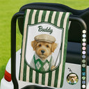 Custom Photo,Golf,Pet Dad,Pet Lovers,Funny,Non-Eng,Photo - Watercolor (remove BG),Playful - Custom Photo Realistic Watercolor Art Dog Cat Pet Portrait Vintage - Personalised Golf Towel