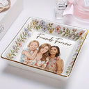Art Design,Gift For Bestie,Photo - Semi Realistic Portrait,Happy - Custom Photo Semi Realistic Portrait Besties Forever - Personalized Ring Dish
