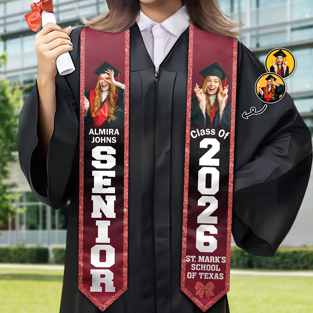 Custom Photo Senior Graduation - Personalized Stoles