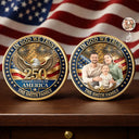 America 250th,Independence Day,Gift For Yourself,Family,Gift For Father,Gift For Brothers,Gift For Mother,Gift For Sisters,Happy,Gift For Grandparents,Photo - Custom Photo Stars And Stripes In God We Trust - Personalized Commemorative Keepsake Coin