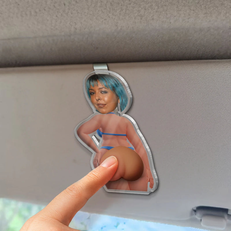 Custom Photo Summer Calling Booty - Personalized Squishy Acrylic Car Visor Clip