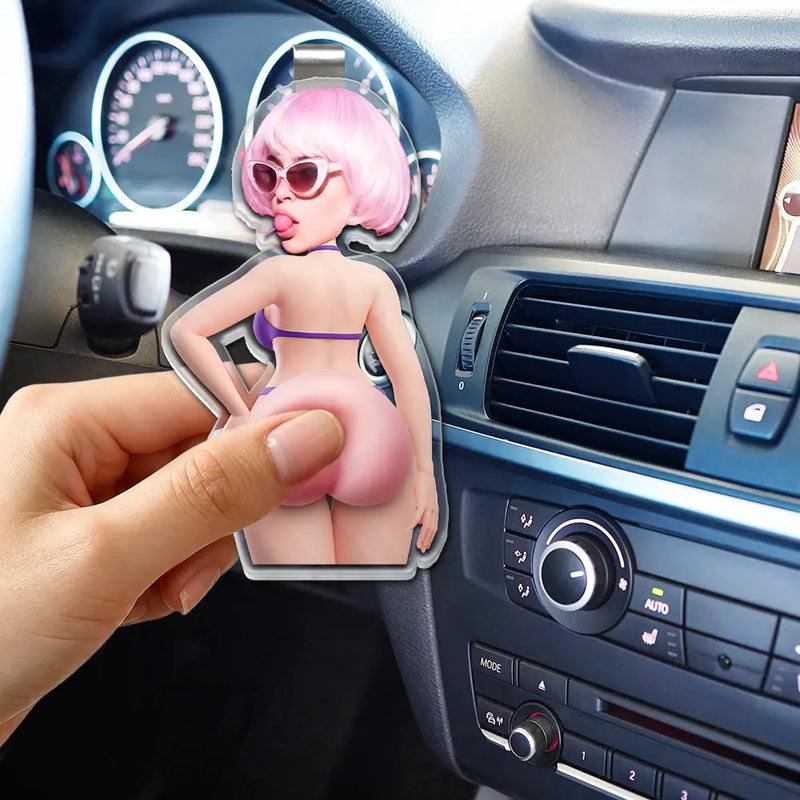Custom Photo Summer Calling Booty - Personalized Squishy Acrylic Car Visor Clip