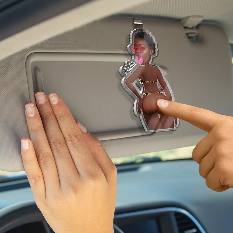 Custom Photo Summer Calling Booty - Personalized Squishy Acrylic Car Visor Clip
