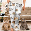 Art Design,Playful,Pet Lovers,Photo - Vivid Watercolor Art - Custom Photo Vivid Watercolor Art Happy Dog Cat Pet Stripe - Personalized Pajama Pants
