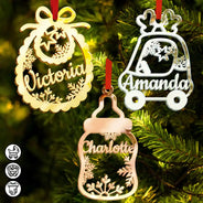 Gift For Kids,Gift For Grandkids,New baby,Christmas,Love - Cute Christmas Ornament For Kid Baby - Personalized DIY Mirror Acrylic Ornament