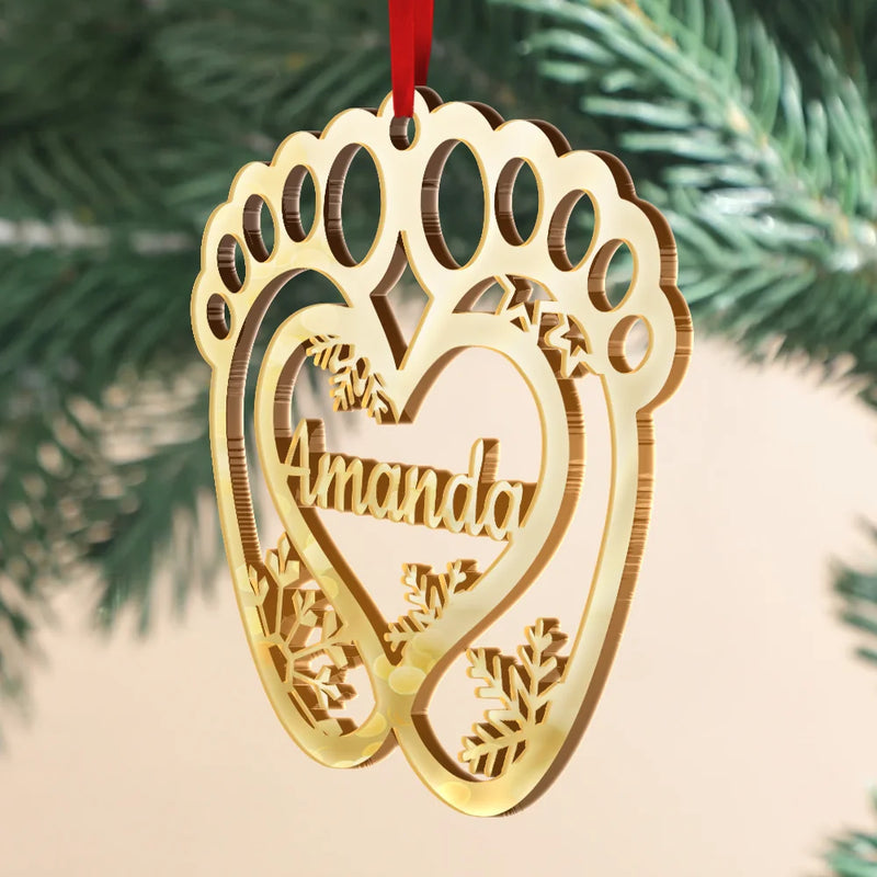 Gift For Kids,Gift For Grandkids,New baby,Christmas,Love - Cute Christmas Ornament For Kid Baby - Personalized DIY Mirror Acrylic Ornament