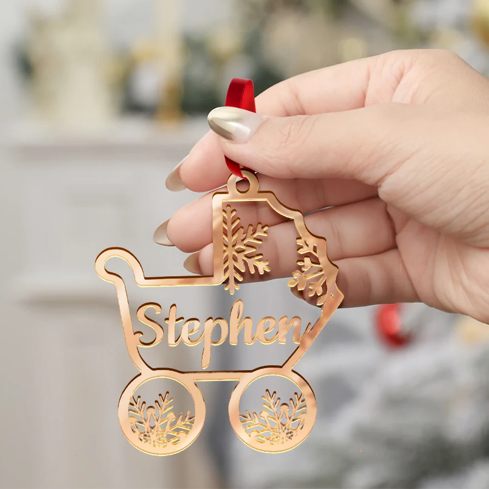 Gift For Kids,Gift For Grandkids,New baby,Christmas,Love - Cute Christmas Ornament For Kid Baby - Personalized DIY Mirror Acrylic Ornament