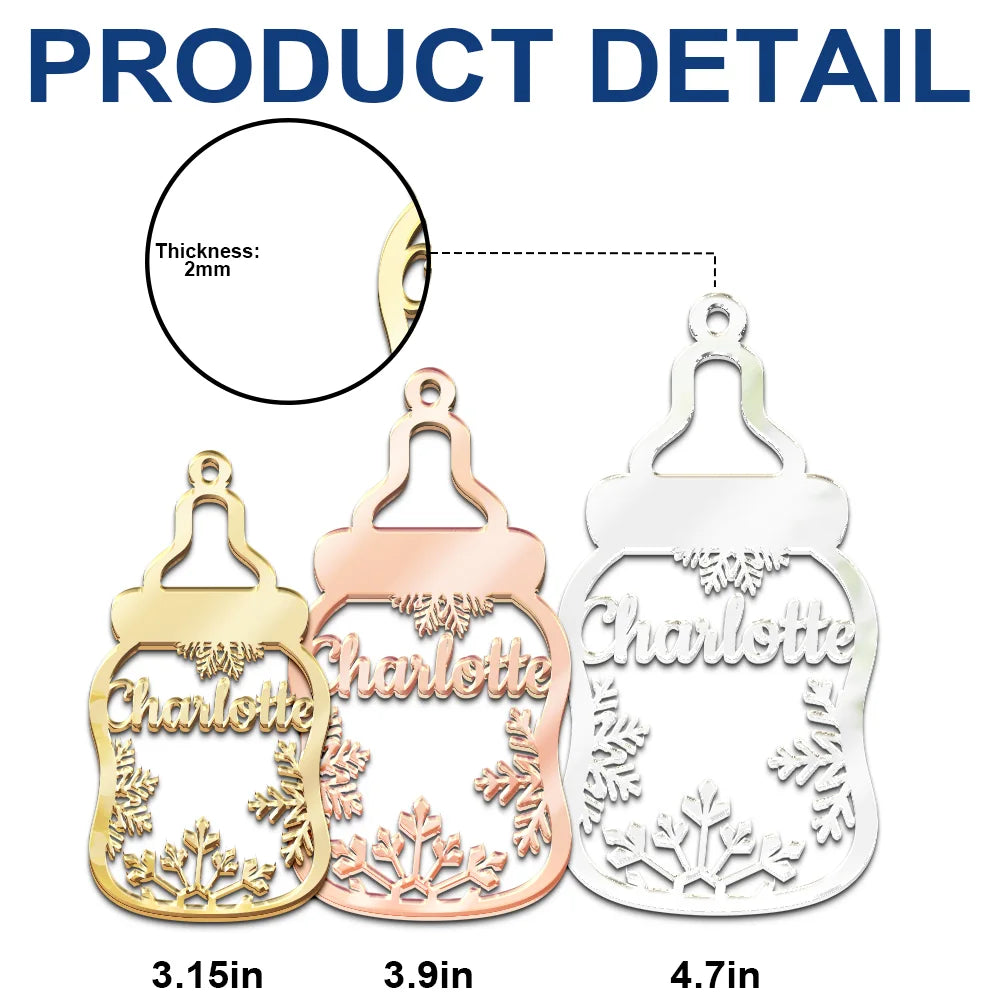 Gift For Kids,Gift For Grandkids,New baby,Christmas,Love - Cute Christmas Ornament For Kid Baby - Personalized DIY Mirror Acrylic Ornament