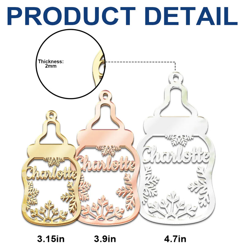 Gift For Kids,Gift For Grandkids,New baby,Christmas,Love - Cute Christmas Ornament For Kid Baby - Personalized DIY Mirror Acrylic Ornament