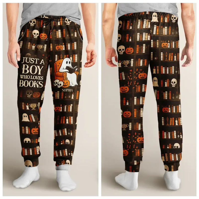 Reading, Gift For Yourself, Gift For Women, Happy - Cute Ghost Just A Girl Who Loves Books - Personalized Pajama Pants