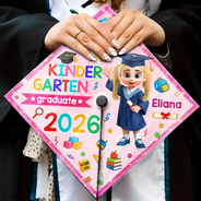Graduation,Gift For Grandkids,Gift For Kids,Happy - Cute Graduation Kid Kindergarten Preschool - Personalized Graduation Cap Topper