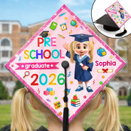 Graduation,Gift For Grandkids,Gift For Kids,Happy - Cute Graduation Kid Kindergarten Preschool - Personalized Graduation Cap Topper